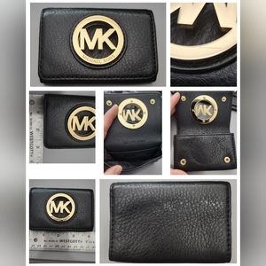 Michael Kors MK Card Holder Wallet (Black, 4" x 3")